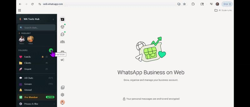 Creating folders in WATools Hub